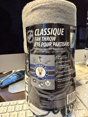 NHL Classique Fan Throw - Gray, Black, Blue Accents